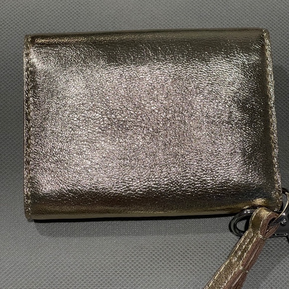 Madewell Card Case Wristlet in Metallic Leather, Light Gold Metallic - NWT - Picture 5 of 6